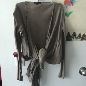 Gap brown shrug with tie bottom size XS/S